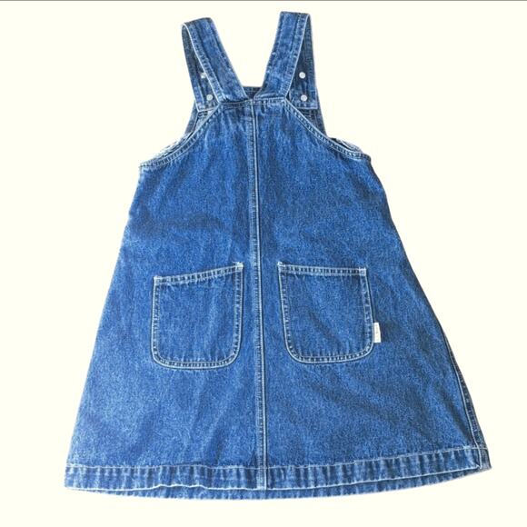 Vintage L.L. Bean Girls XXS Blue Denim Overall Style Adjustable Dress - Picture 2 of 3